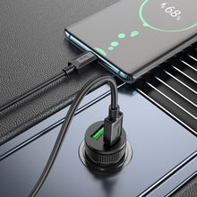 Заредете изображение във визуализатора на галерията – HOCO car charger USB QC 18W + Type C 20W PD38W Z49B Level black
