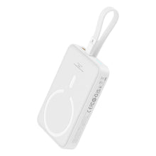 Заредете изображение във визуализатора на галерията – Baseus Magnetic Mini MagSafe 10000mAh 20W powerbank with built-in Lightning cable - white + Baseus Simple Series USB-C - USB-C 60W 0.3m cable
