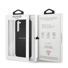 Заредете изображение във визуализатора на галерията – Guess GUHCS22MPSASBBK S22+ S906 czarny/black Saffiano Stripe
