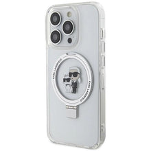 Заредете изображение във визуализатора на галерията – Karl Lagerfeld Ring Stand Karl&amp;Choupette MagSafe case for iPhone 14 Pro Max - white
