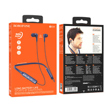 Заредете изображение във визуализатора на галерията – Borofone Sports earphones BE59 Rhythm bluetooth blue
