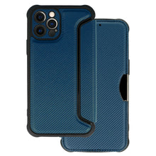 Заредете изображение във визуализатора на галерията – Razor Carbon Book Case for Iphone 12 Pro navy
