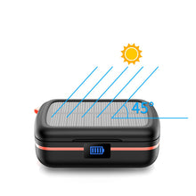 Заредете изображение във визуализатора на галерията – Choetech TWS wireless headphones waterproof with solar panel and built-in 2500mAh powerbank black (BH-T05)
