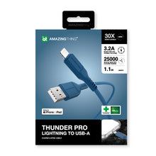 Заредете изображение във визуализатора на галерията – Amazing Thing Cable Thunder Pro CLA110MTHBU - USB to Lightning - 3,2A 1,1 metres blue
