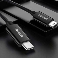 Заредете изображение във визуализатора на галерията – Ugreen US242 USB-C (male) / mini USB (male) cable 1 m - black
