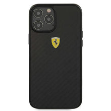 Заредете изображение във визуализатора на галерията – Ferrari FERCAHCP12MBK iPhone 12/12 Pro 6.1" black/black hardcase On Track Real Carbon
