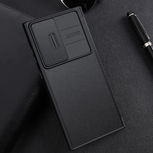 Заредете изображение във визуализатора на галерията – Nillkin Qin Cloth Pro Case for Samsung Galaxy S23 Ultra Cover with Flip Camera Cover Gray
