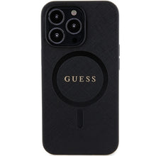 Заредете изображение във визуализатора на галерията – Original Case GUESS hardcase Saffiano MagSafe GUHMP13LPSAHMCK for Iphone 13 Pro black

