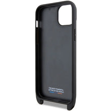 Заредете изображение във визуализатора на галерията – BMW M Edition Carbon Tricolor Lines &amp; Strap case for iPhone 15 / 14 / 13 - black
