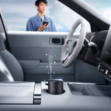 Заредете изображение във визуализатора на галерията – Baseus car diffuser atomizer car air freshener for drink holder black with a set of fragrances (white tea / juicy peach) + 1m USB-C power cable
