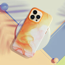 Заредете изображение във визуализатора на галерията – Leather Mag Cover for IPHONE 12 PRO MAX orange splash
