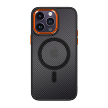 Заредете изображение във визуализатора на галерията – Tel Protect Magnetic Carbon Case for Iphone 12/12 Pro Black-orange
