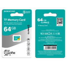 Заредете изображение във визуализатора на галерията – Borofone Memory card MicroSD 64GB SDHC Class10 95MB/s
