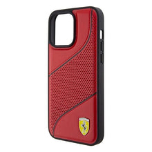 Заредете изображение във визуализатора на галерията – Ferrari Perforated Waves Metal Logo case for iPhone 15 Pro - red
