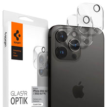 Заредете изображение във визуализатора на галерията – Spigen OPTIK.TR CAMERA PROTECTOR 2-PACK IPHONE 14 PRO / 14 PRO MAX CRYSTAL CLEAR COVER
