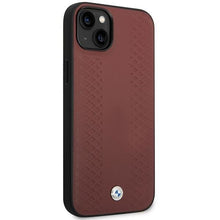Заредете изображение във визуализатора на галерията – Case BMW BMHCP14S22RFGR iPhone 14 6.1" Burgundy/burgundy Leather Diamond Pattern
