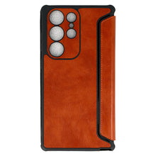Заредете изображение във визуализатора на галерията – Razor Leather Book Case for Samsung Galaxy S23 brown
