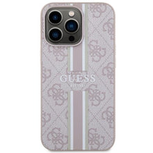 Заредете изображение във визуализатора на галерията – Guess GUHMP13LP4RPSP iPhone 13 Pro / 13 6.1" pink/pink hardcase 4G Printed Stripes MagSafe
