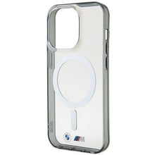 Заредете изображение във визуализатора на галерията – Case BMW BMHMP14LHCRS iPhone 14 Pro 6.1" transparent hardcase Silver Ring MagSafe
