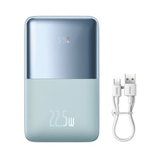 Заредете изображение във визуализатора на галерията – Baseus Baseus Pro 20000mAh 22.5W Blue Powerbank with USB Type A - USB Type C 3A 0.3m cable (PPBD040303)
