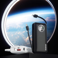 Заредете изображение във визуализатора на галерията – Dudao powerbank 10000mAh USB-A / USB-C 22.5W with built-in Lightning cable and USB-C white (K15sW)
