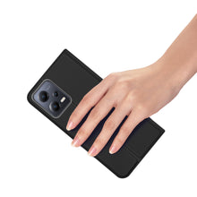 Заредете изображение във визуализатора на галерията – Dux Ducis Skin Pro case for Xiaomi Redmi Note 12 Pro+ flip cover card wallet stand black
