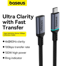 Заредете изображение във визуализатора на галерията – Baseus 10Gbps extension cable 0.5m black
