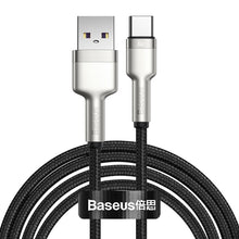 Заредете изображение във визуализатора на галерията – Baseus Cable Cafule Metal - USB to Type C - 66W 2 metres (CAKF000201) black
