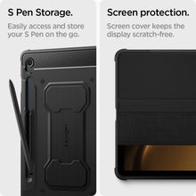 Заредете изображение във визуализатора на галерията – Spigen Rugged Armor Pro case for Samsung Galaxy Tab S9 FE 10.9'' X510 / X516B - black
