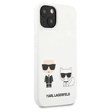 Заредете изображение във визуализатора на галерията – Karl Lagerfeld KLHCP13SSSKCW iPhone 13 mini 5,4" hardcase biały/white Silicone Karl &amp; Choupette

