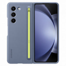Заредете изображение във визуализатора на галерията – Silicone case for Samsung Galaxy Z Fold 5 Slim Case + stylus - blue
