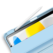 Заредете изображение във визуализатора на галерията – Dux Ducis Toby case for iPad 10.9'' 2022 (10 gen.) cover with space for Apple Pencil stylus smart cover stand blue

