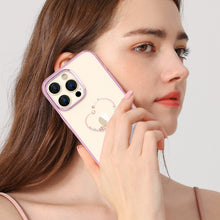 Заредете изображение във визуализатора на галерията – Kingxbar Wish Series case for iPhone 14 decorated with pink crystals
