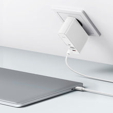 Заредете изображение във визуализатора на галерията – Baseus GaN5 Pro fast charger 2xUSB-C + USB 140W EU white (CCGP100202)
