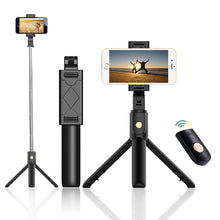 Заредете изображение във визуализатора на галерията – Selfie Stick - with detachable bluetooth remote control and tripod - K07 BLACK
