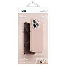 Заредете изображение във визуализатора на галерията – Uniq Lino Hue iPhone 15 Pro 6.1" case Magclick Charging pink/blush pink
