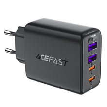 Заредете изображение във визуализатора на галерията – Acefast A61 PD 45W GaN charger 2 x USB-C + 2 x USB-A with 4 ports - black
