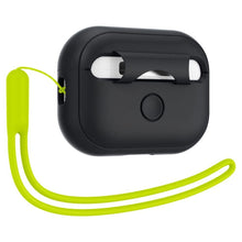 Заредете изображение във визуализатора на галерията – Spigen SILICONE FIT STRAP Apple AIRPODS PRO 1 / 2 BLACK/PHANTOM GREEN
