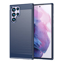 Заредете изображение във визуализатора на галерията – Carbon Case for Samsung Galaxy S23 Ultra flexible silicone carbon cover blue
