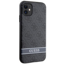 Заредете изображение във визуализатора на галерията – Guess GUHCN61P4SNK iPhone 11 / Xr grey/grey hardcase 4G Stripe
