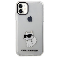 Заредете изображение във визуализатора на галерията – Karl Lagerfeld KLHCN61HNCHTCT iPhone 11 / Xr 6.1" transparent hardcase Ikonik Choupette
