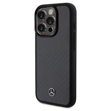 Заредете изображение във визуализатора на галерията – Original Case MERCEDES hardcase Carbon Fiber Dynamic MEHCP15LRCABK for Iphone 15 Pro Black
