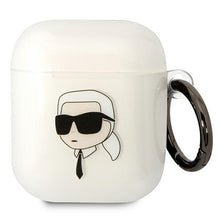 Заредете изображение във визуализатора на галерията – Karl Lagerfeld KLA2HNIKTCT AirPods 1/2 cover transparent Karl`s Head

