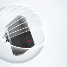 Заредете изображение във визуализатора на галерията – Baseus GaN5 Pro fast charger 2xUSB-C + USB 140W EU white (CCGP100202)
