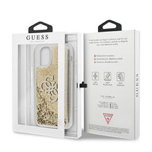 Заредете изображение във визуализатора на галерията – Original Case GUESS hardcase 4G Big Liquid Glitter GUHCN61LG4GGO for Iphone 11/ Xr Gold
