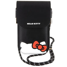Заредете изображение във визуализатора на галерията – Original HELLO KITTY Handbag Leather Hiding Kitty Cord HKOWBPSCKEK black
