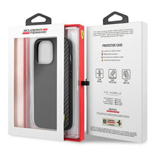 Заредете изображение във визуализатора на галерията – Ferrari FESAXHCP13XBK iPhone 13 Pro Max 6,7" czarny/black hardcase On Track Carbon Stripe

