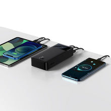 Заредете изображение във визуализатора на галерията – Power Bank BASEUS Bipow Overseas Edition - 30 000mAh LCD Quick Charge PD 20W with cable USB to Micro PPBD050401 black
