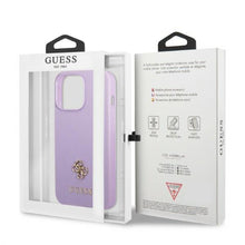 Заредете изображение във визуализатора на галерията – Guess GUHCP13LPS4MU iPhone 13 Pro / 13 6.1" purple/purple hardcase Saffiano 4G Small Metal Logo
