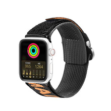 Заредете изображение във визуализатора на галерията – Dux Ducis Strap (Outdoor Version) strap for Apple Watch Ultra, SE, 8, 7, 6, 5, 4, 3, 2, 1 (49, 45, 44, 42 mm) nylon band bracelet black and orange
